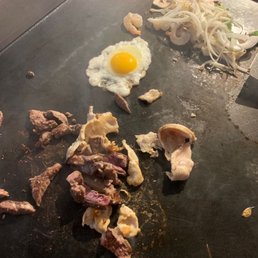 food being prepared on a grill