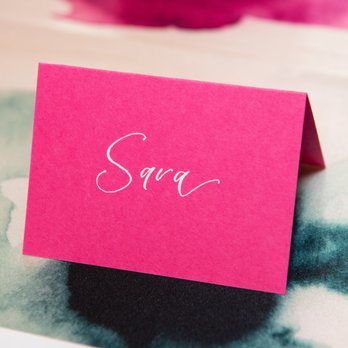 Amy Sue Designs - Modern calligraphy on place cards for a birthday luncheon at Park House in Dallas - Calligraphy Near Me Amy Sue Designs - Modern calligraphy on place cards for a birthday luncheon at Park House in Dallas - Calligraphy Near Me