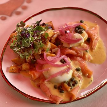 Kixi Cafe - Smoked salmon Benedict no muffin for the Keto style. - Breakfast & Brunch Near Me - Boca Raton, Florida