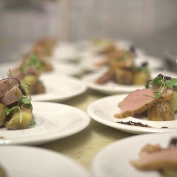 Golden State Catering - Sous vide duck breast, confit potato, black garlic - Caterers Near Me Golden State Catering - Sous vide duck breast, confit potato, black garlic - Caterers Near Me