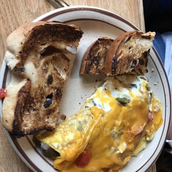 Sweet Seasons - Veggie omelet with freshly baked raisin bread. Yum! - Pizza Near Me - Luxemburg, Wisconsin Sweet Seasons - Veggie omelet with freshly baked raisin bread. Yum! - Pizza Near Me - Luxemburg, Wisconsin