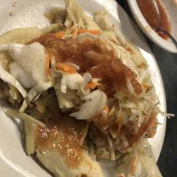 Mamenche's - Pork papusas after covered in heaven (cabbage & hot sauce) - Salvadoran Near Me - Edmonton, Alberta Mamenche's - Pork papusas after covered in heaven (cabbage & hot sauce) - Salvadoran Near Me - Edmonton, Alberta
