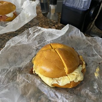 Bagels Plus - Bacon egg and cheese on Egg Bagel - Bagels Near Me - Tampa, Florida Bagels Plus - Bacon egg and cheese on Egg Bagel - Bagels Near Me - Tampa, Florida