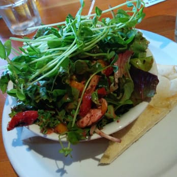 Rocky Mountain Flatbread Co - Salad with roasted peepers, mango, cucumber, tomato and blackberry vinaigrette - Pizza Near Me - Canmore, Alberta Rocky Mountain Flatbread Co - Salad with roasted peepers, mango, cucumber, tomato and blackberry vinaigrette - Pizza Near Me - Canmore, Alberta