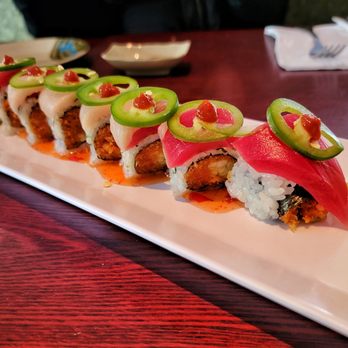 Ginbu 401 - a long rectangular plate with a variety of sushi - Sushi Bars Near Me - Charlotte, North Carolina