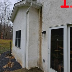 MNM Roofing Professionals - Original Issue (exterior): water running off roof and onto the wall, soaking it to the point of subfloor rot.