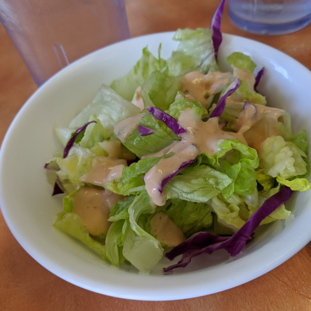 Ray's Café - Lunch salad with meal, Thousand island dressing - American Near Me - Honolulu, Hawaii Ray's Café - Lunch salad with meal, Thousand island dressing - American Near Me - Honolulu, Hawaii