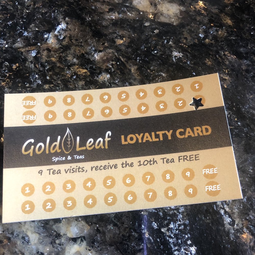 Gold Leaf Spice & Teas - Loyalty card! - Tea Rooms Near Me - Salinas, California Gold Leaf Spice & Teas - Loyalty card! - Tea Rooms Near Me - Salinas, California