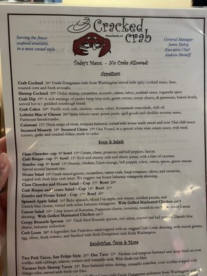 Menu photo 3 Cracked Crab Pismo Beach, CA Menu photo 3 Cracked Crab Pismo Beach, CA