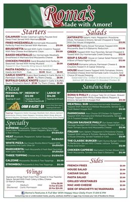 Menu photo 2 Roma's Italian Restaurant Ocala, FL Menu photo 2 Roma's Italian Restaurant Ocala, FL
