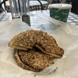 Briarcliff Bagels & More - Toasted and buttered everything flagel