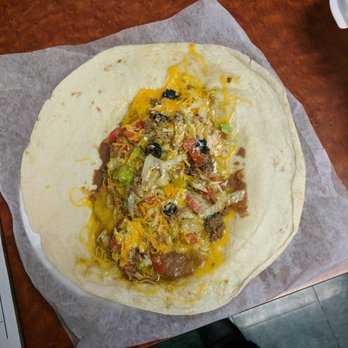 Taco Casa - Made A Super Burrito by adding Taco Salad Stuff to Free Spicy Bean Burrito (coupon). - Mexican Near Me - Granbury, Texas