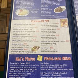 Costa Del Sol Restaurant - Menu