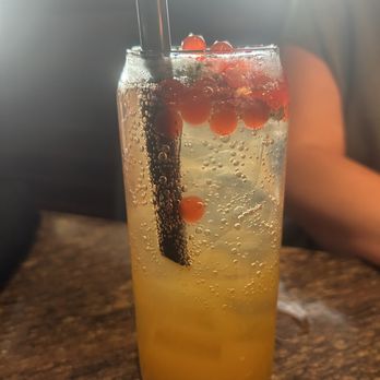 BJ's Restaurant & Brewhouse - Boba-licious Mango Sparkler - Pizza Near Me - Austin, Texas BJ's Restaurant & Brewhouse - Boba-licious Mango Sparkler - Pizza Near Me - Austin, Texas