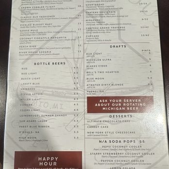 The River House - drink menu - Breakfast & Brunch Near Me - Mio, Michigan
