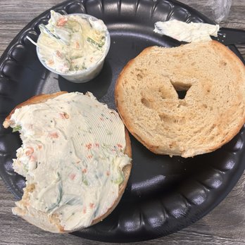 Bagels With Deli - Plain Bagel With Very Veggie CC - Breakfast & Brunch Near Me - Delray Beach, Florida