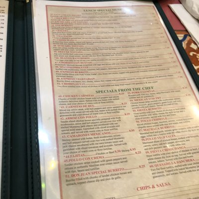 Menu photo 2 Azteca Mexican Restaurant Matthews, NC