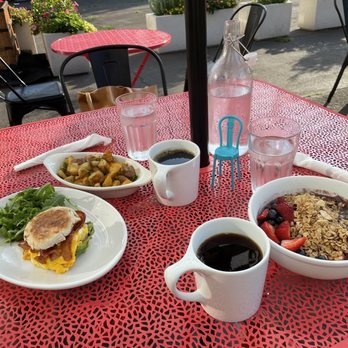 Poppy's Coffee and Kitchen - BECA sandwich, roasted potato's, vegan açaí bowl and coffee! YUM - Breakfast & Brunch Near Me - New Haven, Connecticut
