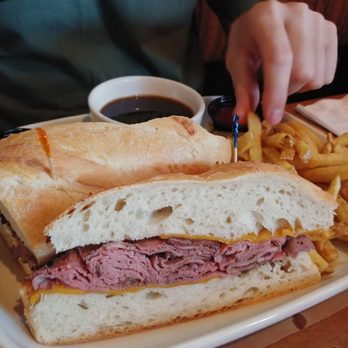 Red Fox Bar & Grille - The French Dip is huuuuge-added cheddar cheese - American Near Me - Jackson, New Hampshire Red Fox Bar & Grille - The French Dip is huuuuge-added cheddar cheese - American Near Me - Jackson, New Hampshire