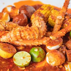 Crabby Crabby - King crab legs in Cajun style....