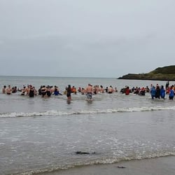Browns Bay - Us taking part in the Annual New Years Day Dip @ Brown's Bay