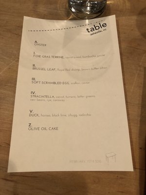 Menu photo 8 Table Asheville, NC