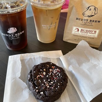 Buddy Brew Coffee - Cold brew, latte, peppermint chocolate cookie and a bag of holiday roast to go! - Coffee & Tea Near Me - Tampa, Florida Buddy Brew Coffee - Cold brew, latte, peppermint chocolate cookie and a bag of holiday roast to go! - Coffee & Tea Near Me - Tampa, Florida