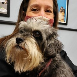Sadie girl ready for her doggy pampering time with Michelle.