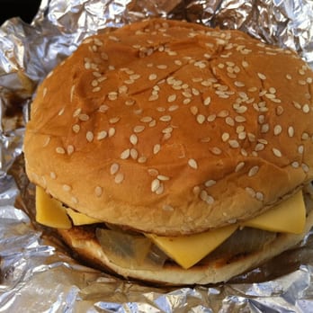 Five Guys - Cheeseburger with grilled onions, grilled mushrooms, and A1 sauce! - Burgers Near Me - Carson, California Five Guys - Cheeseburger with grilled onions, grilled mushrooms, and A1 sauce! - Burgers Near Me - Carson, California