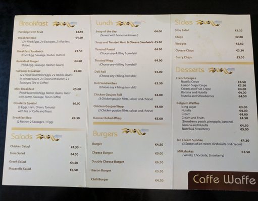 Menu photo 2 Caffe Waffe Limerick, LK