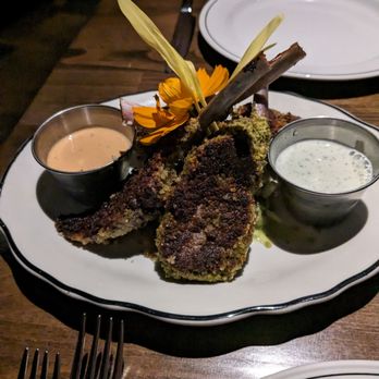 The Chalkboard Kitchen + Bar - Lamb lollipops - New American Near Me - Tulsa, Oklahoma The Chalkboard Kitchen + Bar - Lamb lollipops - New American Near Me - Tulsa, Oklahoma
