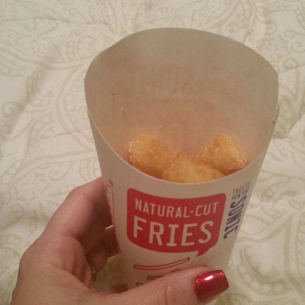 Ordered a large tot. Got home and this is what I pulled out of the bag... Ordered a large tot. Got home and this is what I pulled out of the bag...