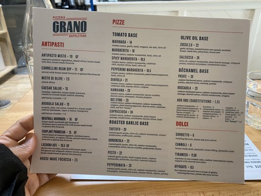 Menu photo 1 Pizzeria Grano Vancouver, BC Menu photo 1 Pizzeria Grano Vancouver, BC