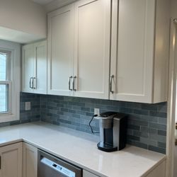 Old Country Ceramic Tile - Gorgeous blue backsplash tiles.