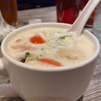 Deejai  Noodle Bar - Tom Kha Soup- the highlight of my order - Thai Near Me - Charlotte, North Carolina