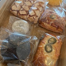 Black Sesame Red Bean, Ham Jalapeño Cream Cheese, Red Bean Mochi, Jalapeño Cream Cheese, Almond, and Corn Rice Cake. Black Sesame Red Bean, Ham Jalapeño Cream Cheese, Red Bean Mochi, Jalapeño Cream Cheese, Almond, and Corn Rice Cake.