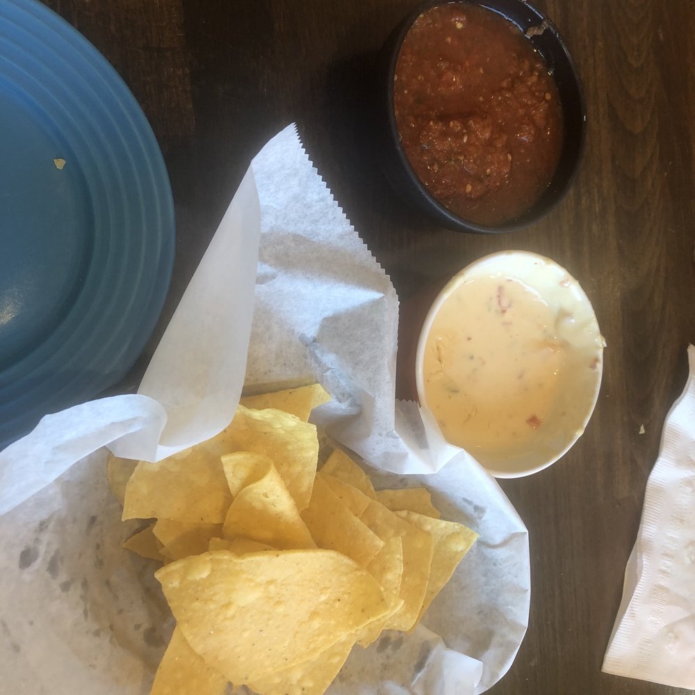 Spicy queso and salsa Spicy queso and salsa