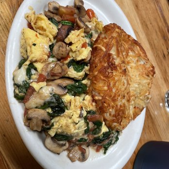 Gravy - Mushroom Swiss scramble (subbed sun dried for fresh maters), a PILE of food y'all! - American Near Me - Portland, Oregon Gravy - Mushroom Swiss scramble (subbed sun dried for fresh maters), a PILE of food y'all! - American Near Me - Portland, Oregon