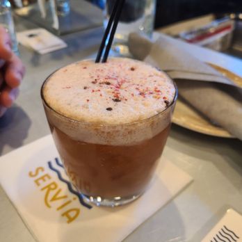 Servia - Mezcal drink. Great sipping cocktail. - Mediterranean Near Me - Boston, Massachusetts Servia - Mezcal drink. Great sipping cocktail. - Mediterranean Near Me - Boston, Massachusetts