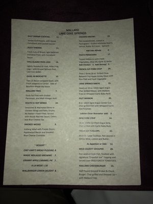 Menu photo 4 Mallard Summit, MS