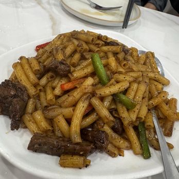 Ah Ma’s kitchen  - Stir-Fried Black Pepper Beef Macaroni - Asian Fusion Near Me - San Francisco, California