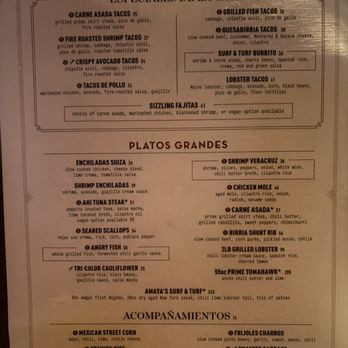 Amaya Modern Mexican - Menu - Mexican Near Me - Las Vegas, Nevada
