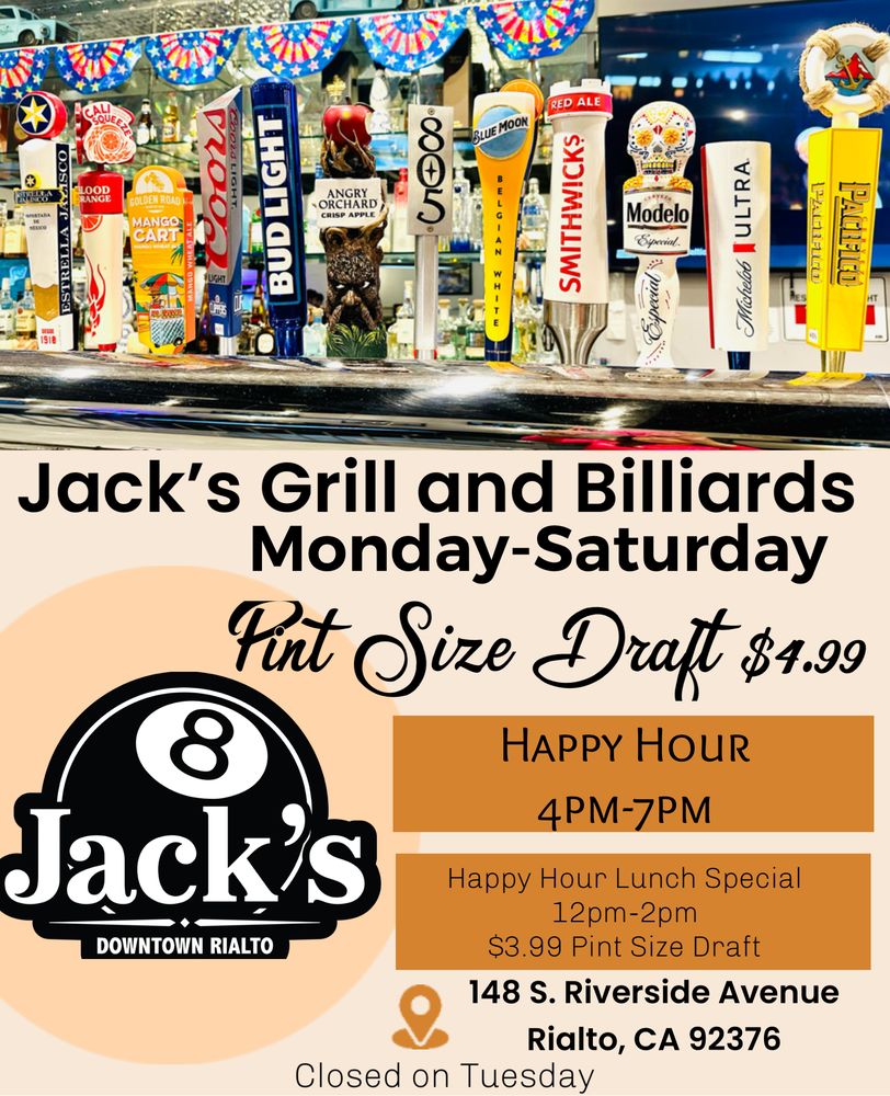 JACK’S GRILL AND BILLIARDS 35 Photos & 31 Reviews 148 S Riverside