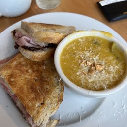 Special ham and fig panini plus a butternut squash soup!