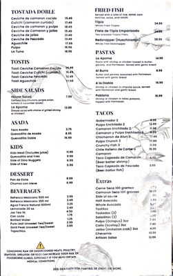 Menu photo 1 Mariscos La Apoma Yuma, AZ Menu photo 1 Mariscos La Apoma Yuma, AZ