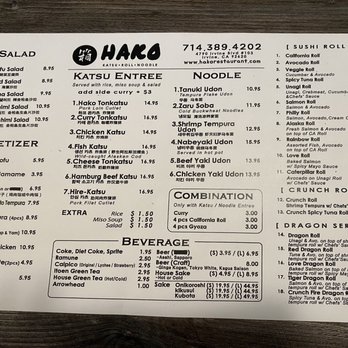 Hako - Menu as of May 2023 - Sushi Bars Near Me - Irvine, California Hako - Menu as of May 2023 - Sushi Bars Near Me - Irvine, California