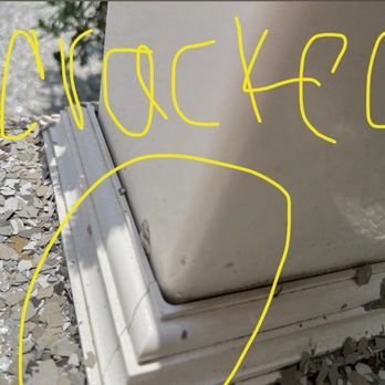 Apollo Concrete Coatings - Cracked piece on the bottom of the column - General Contractors Near Me - Orchard Park, New York