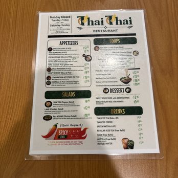 Thai Thai - Menu - Thai Near Me - Hanford, California Thai Thai - Menu - Thai Near Me - Hanford, California