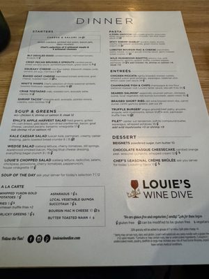 Menu photo 7 Louie's Wine Dive & Kitchen 119 Leawood, KS Menu photo 7 Louie's Wine Dive & Kitchen 119 Leawood, KS
