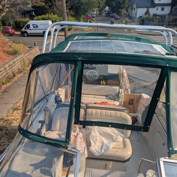 Ontario Canvas - Left window and center window "glass" were replaced with Makrolon polycarbonate sheets. Lovely stuff. Please ignore the messy boat :) - Arts & Crafts Near Me - Seattle, Washington Ontario Canvas - Left window and center window "glass" were replaced with Makrolon polycarbonate sheets. Lovely stuff. Please ignore the messy boat :) - Arts & Crafts Near Me - Seattle, Washington